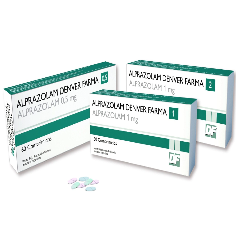 Препарат Alprazolam Denver Farma в дозировках 0.5 мг, 1 мг и 2 мг, доступный в России