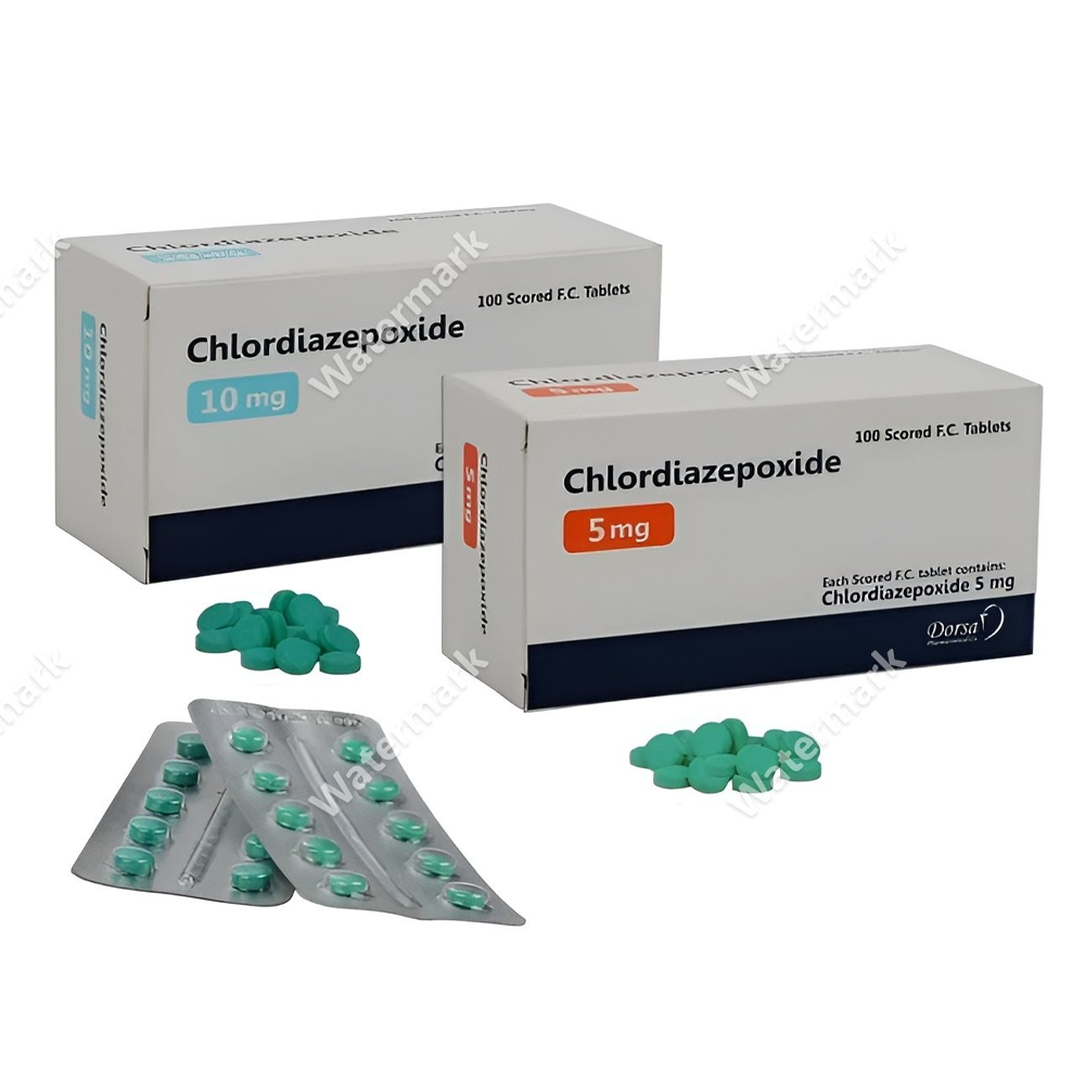 Препарат Хлордиазепоксид 5 мг и 10 мг — упаковки таблеток и блистеры, наличие в аптеках РФ