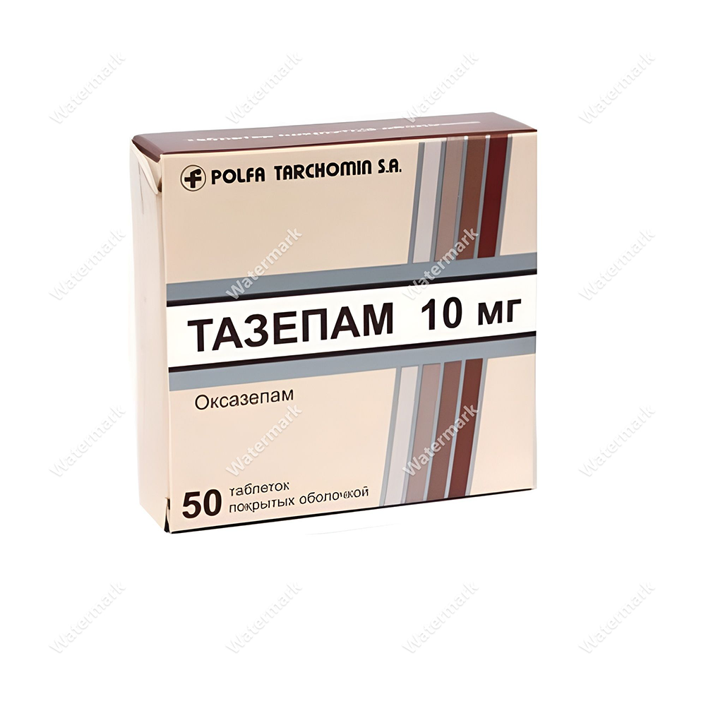 Препарат Тазепам (Оксазепам) 10 мг от Polfa Tarchomin — наличие в аптеках РФ и актуальные цены